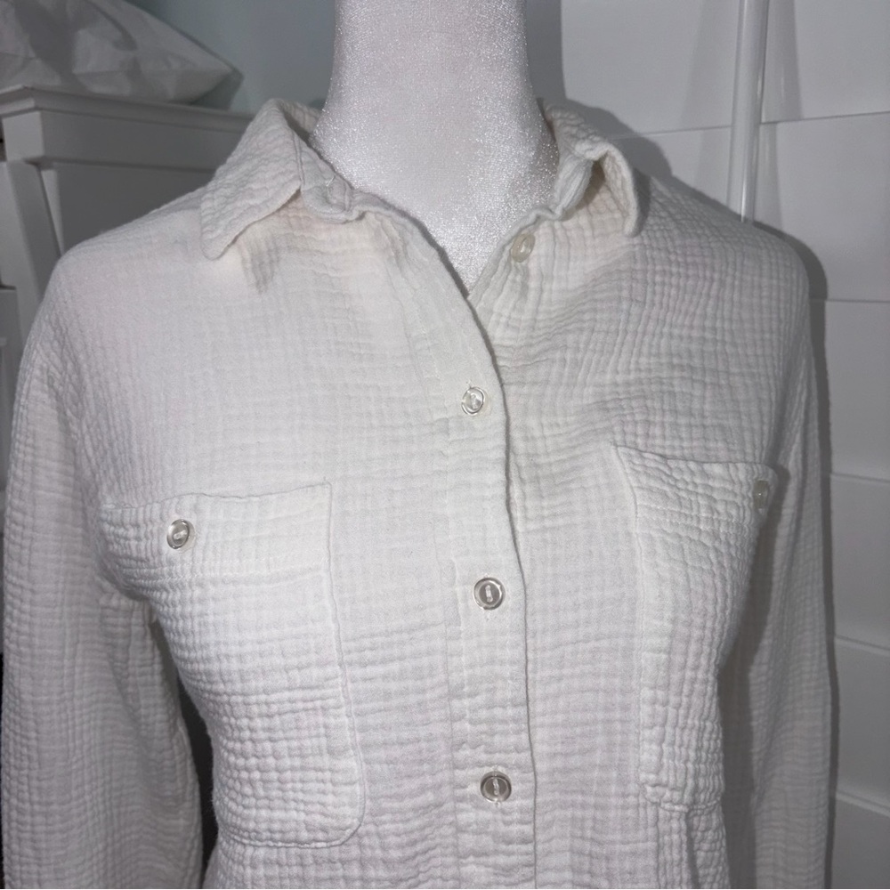 Sanctuary White Gauze Button Down Shirt (XS) - Picture 5 of 9